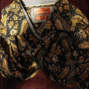 Large and gold with black very fancy shirt